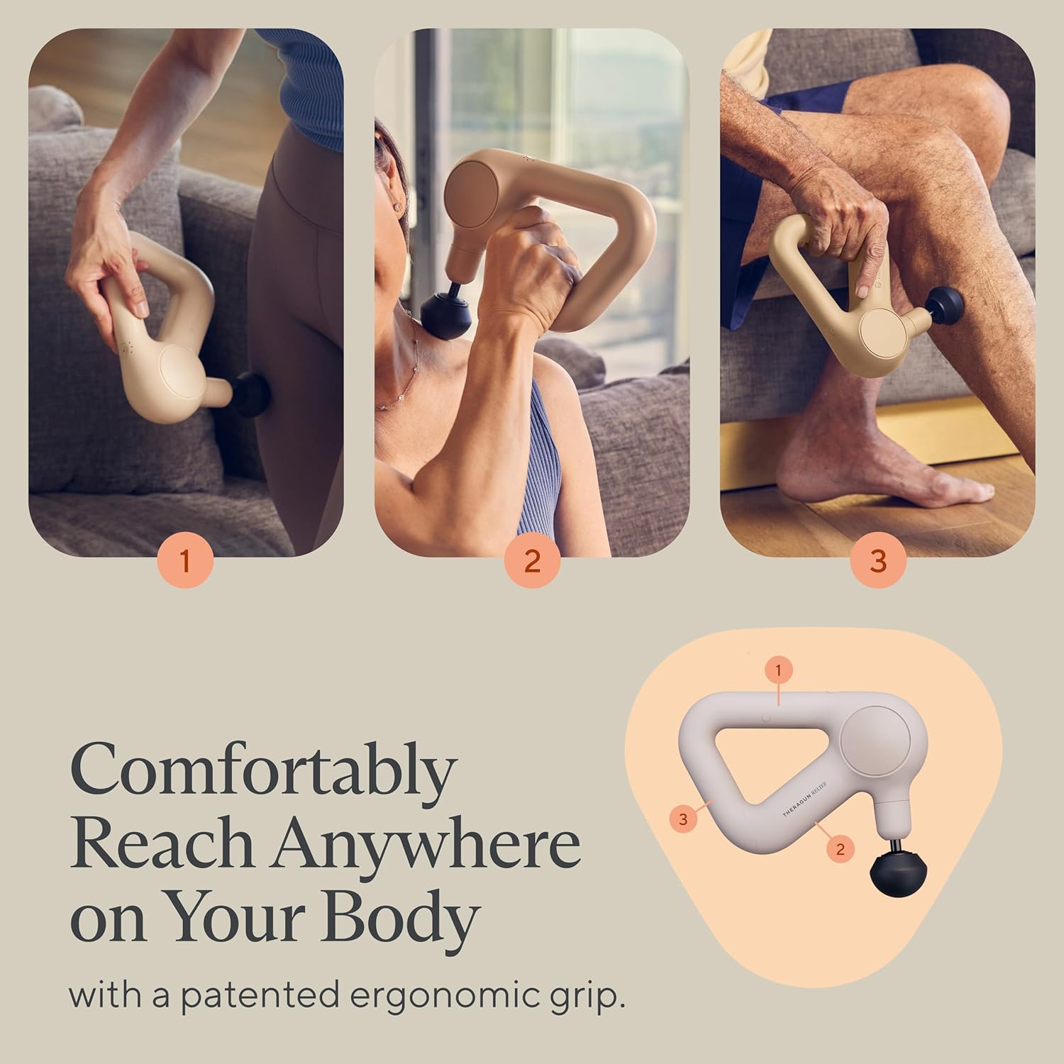 Buy Theragun,Theragun Relief – Handheld Percussion Massage Gun (Sand) | Lightweight, Everyday Use Deep Tissue Massager for Neck, Back, Legs & Shoulders - Gadcet UK | UK | London | Scotland | Wales| Near Me | Cheap | Pay In 3 | Electric Massagers